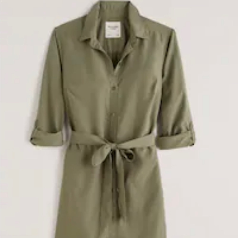 Abercrombie & Fitch- Green Button Down Wrap Dress